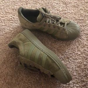 adidas shell toe olive green